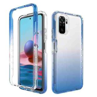 For Xiaomi Redmi Note 10 High Transparency Two-color Gradual Change PC+TPU Phone Case(Blue)