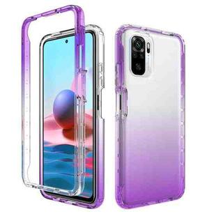 For Xiaomi Redmi Note 10 High Transparency Two-color Gradual Change PC+TPU Phone Case(Purple)