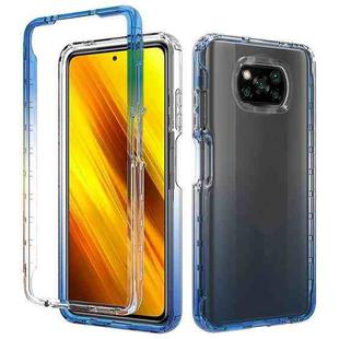 For Xiaomi Poco X3 NFC High Transparency Two-color Gradual Change PC+TPU Phone Case(Blue)