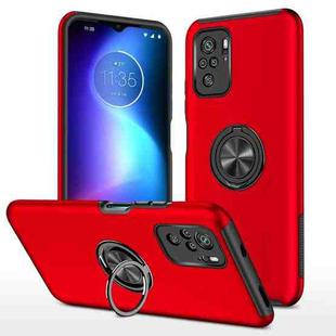 For Xiaomi Redmi Note 10 4G PC + TPU Shockproof Magnetic Phone Case with Invisible Ring Holder(Red)