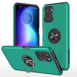 For Xiaomi Redmi Note 10 4G PC + TPU Shockproof Magnetic Phone Case with Invisible Ring Holder(Dark Green)