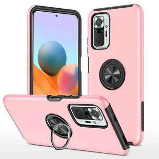 For Xiaomi Redmi Note 10 Pro PC + TPU Shockproof Magnetic Phone Case with Invisible Ring Holder(Rose Gold)