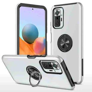 For Xiaomi Redmi Note 10 Pro PC + TPU Shockproof Magnetic Phone Case with Invisible Ring Holder(Silver)