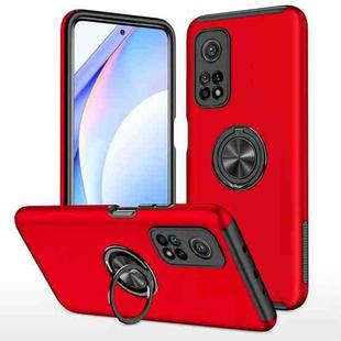 For Xiaomi Mi 10T Pro 5G PC + TPU Shockproof Magnetic Phone Case with Invisible Ring Holder(Red)