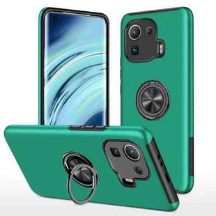 For Xiaomi Mi 11 Pro PC + TPU Shockproof Magnetic Phone Case with Invisible Ring Holder(Dark Green)