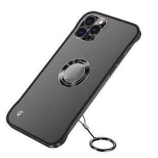 Metal CD Texture Borderless Transparent Frosted Phone Case For iPhone 12 Pro(Black)