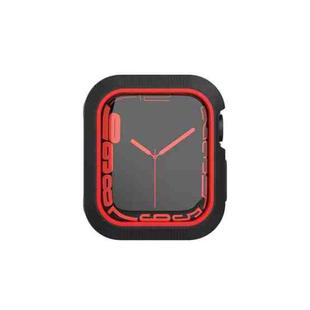 Shockproof PC Protective Case For Apple Watch Series 8 / 7 45mm / 6&SE&5&4 44mm / 3&2&1 42mm(Black + Red)