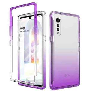 For LG Velvet Shockproof High Transparency Two-color Gradual Change PC+TPU Candy Colors Phone Protective Case(Purple)