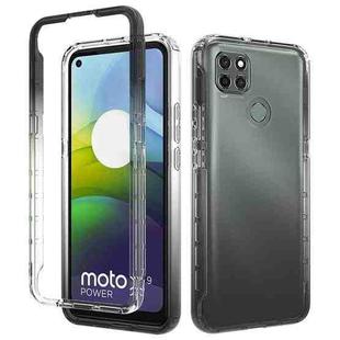 For Motorola Moto G9 Power Shockproof High Transparency Two-color Gradual Change PC+TPU Candy Colors Phone Protective Case(Black)