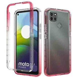 For Motorola Moto G9 Power Shockproof High Transparency Two-color Gradual Change PC+TPU Candy Colors Phone Protective Case(Red)