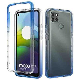 For Motorola Moto G9 Power Shockproof High Transparency Two-color Gradual Change PC+TPU Candy Colors Phone Protective Case(Blue)