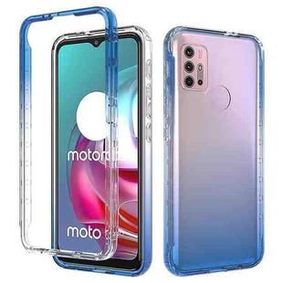 For Motorola Moto G30 Shockproof High Transparency Two-color Gradual Change PC+TPU Candy Colors Phone Protective Case(Blue)