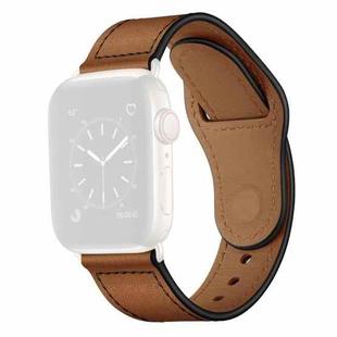Leather Watch Band For Apple Watch Ultra 49mm / Series 8&7 45mm / SE 2&6&SE&5&4 44mm / 3&2&1 42mm(Red Brown Bronze Gold)