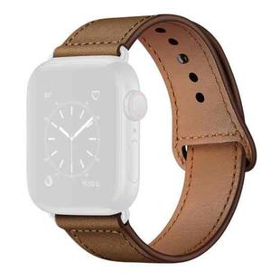 Leather Watch Band For Apple Watch Ultra 49mm / Series 8&7 45mm / SE 2&6&SE&5&4 44mm / 3&2&1 42mm(Dark Brown Crazy Horse + Black Buckle)