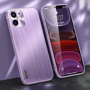 For iPhone 11 Brushed Texture Shockproof Phone Case (Light Purple)