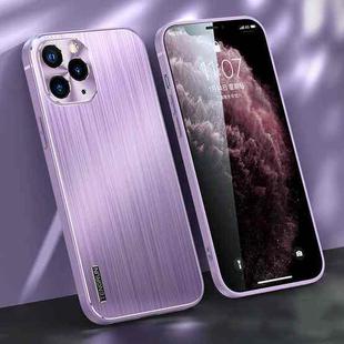 For iPhone 11 Pro Brushed Texture Shockproof Phone Case (Light Purple)