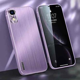 For iPhone XR Brushed Texture Shockproof Phone Case(Light Purple)