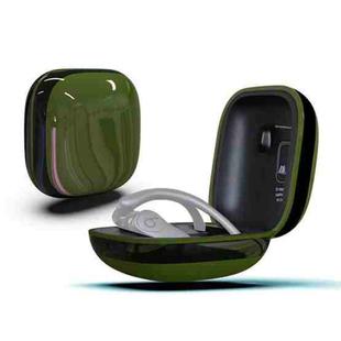 Mirror Surface Silicone + PC Wireless Earphone Protective Case for Beats Powerbeats Pro(Green+Black)