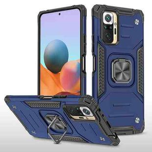 For Xiaomi Redmi Note10 Pro Magnetic Armor Shockproof Phone Case with Metal Ring Holder(Blue)