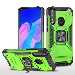 For Huawei Y7P Magnetic Armor Shockproof Phone Case with Metal Ring Holder(Green)
