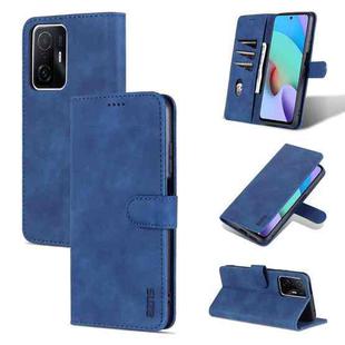 For Xiaomi Mi 11T / 11T Pro AZNS Skin Feel Calf Texture Horizontal Flip Phone Leather Case(Blue)