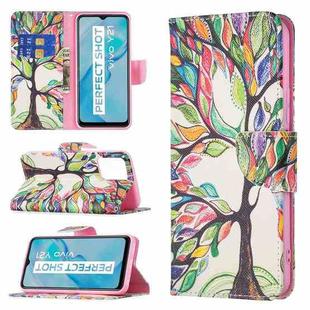 For vivo Y21 Colored Drawing Pattern Horizontal Flip Phone Leather Case with Holder & Card Slots & Wallet(Tree Life)