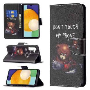 For Samsung Galaxy A13 5G Colored Drawing Pattern Horizontal Flip Phone Leather Case with Holder & Card Slots & Wallet(Bear)