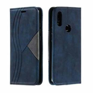 For Xiaomi Redmi 7 Splicing Color Magnetic Hem Horizontal Flip Leather Case with Holder & Card Slots(Blue)
