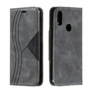 For Xiaomi Redmi Note 7 Splicing Color Magnetic Hem Horizontal Flip Leather Case with Holder & Card Slots(Grey)