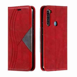 For Xiaomi Redmi Note 8 Splicing Color Magnetic Hem Horizontal Flip Leather Case with Holder & Card Slots(Red)