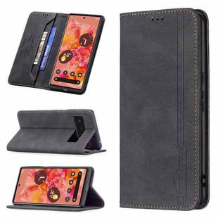 For Google Pixel 6 Magnetic RFID Blocking Anti-Theft Leather Case with Holder & Card Slots & Wallet(Black)