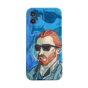 Shockproof Oil Painting TPU Phone Case For iPhone 13 Pro Max(Sunglasses)
