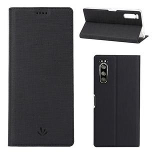 For Sony Xperia 5 ViLi Shockproof TPU + PU Horizontal Flip Protective Case with Card Slot & Holder(Black)