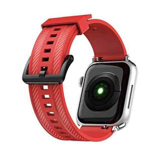 Carbon Fiber Texture Watch Band For Apple Watch Ultra 49mm / Series 8&7 45mm / SE 2&6&SE&5&4 44mm / 3&2&1 42mm(Red)