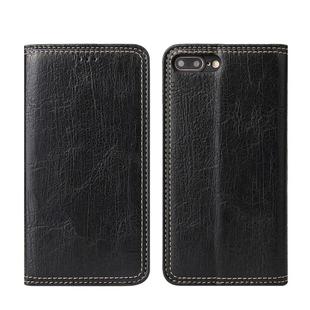For iPhone 7 Plus / 8 Plus Retro Tree Bark Texture PU Magnetic Horizontal Flip Leather Case with Holder & Card Slots & Wallet(Black)