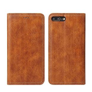For iPhone 7 Plus / 8 Plus Retro Tree Bark Texture PU Magnetic Horizontal Flip Leather Case with Holder & Card Slots & Wallet(Khaki)