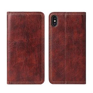 For iPhone XS Max Retro Tree Bark Texture PU Magnetic Horizontal Flip Leather Case with Holder & Card Slots & Wallet(Brown)