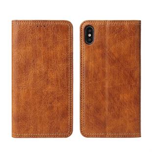 For iPhone XS Max Retro Tree Bark Texture PU Magnetic Horizontal Flip Leather Case with Holder & Card Slots & Wallet(Khaki)