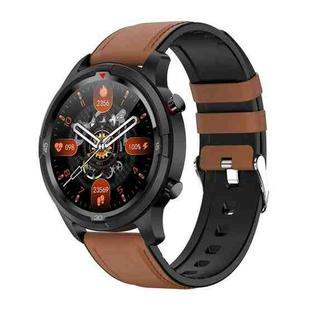 TW26 1.28 inch IPS Touch Screen IP67 Waterproof Smart Watch, Support Sleep Monitoring / Heart Rate Monitoring / Dual Mode Call / Blood Oxygen Monitoring, Style: Leather Strap(Brown)