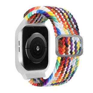 TPU Frame Buckle Braid Integrated Watch Band For Apple Watch Series 6 & SE & 5 & 4 40mm / 3 & 2 & 1 38mm(Rainbow)