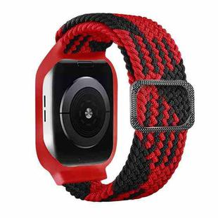 TPU Frame Buckle Braid Integrated Watch Band For Apple Watch Series 6 & SE & 5 & 4 40mm / 3 & 2 & 1 38mm(Red and Black)