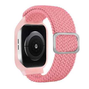 TPU Frame Buckle Braid Integrated Watch Band For Apple Watch Series 6 & SE & 5 & 4 44mm / 3 & 2 & 1 42mm(Pink)