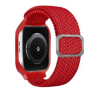 TPU Frame Buckle Braid Integrated Watch Band For Apple Watch Series 6 & SE & 5 & 4 44mm / 3 & 2 & 1 42mm(Red)