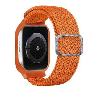 TPU Frame Buckle Braid Integrated Watch Band For Apple Watch Series 6 & SE & 5 & 4 44mm / 3 & 2 & 1 42mm(Papaya)