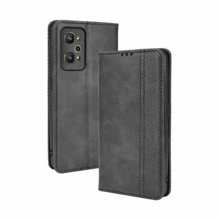 For OPPO Realme GT Neo2 Magnetic Buckle Retro Crazy Horse Texture Horizontal Flip Phone Leather Case with Holder & Card Slots & Photo Frame(Black)