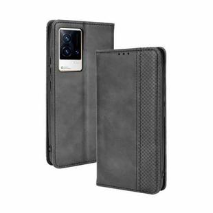 For vivo iQOO 8 Magnetic Buckle Retro Crazy Horse Texture Horizontal Flip Phone Leather Case with Holder & Card Slots & Photo Frame(Black)
