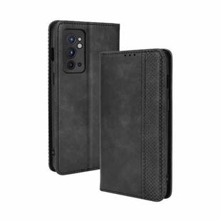 For OnePlus 9RT 5G Magnetic Buckle Retro Crazy Horse Texture Horizontal Flip Phone Leather Case with Holder & Card Slots & Photo Frame(Black)