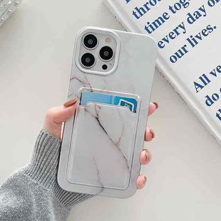 For iPhone 11 Pro Max Electroplating IMD TPU Phone Case with Card Slot (White Marble)