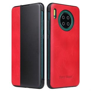 For Huawei Mate 30 Crazy Horse Texture Smart View Window Horizontal Flip Leather Case(Red)