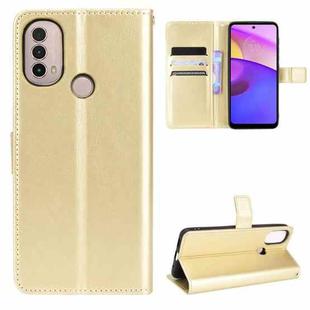 For Motorola Moto E40 / E30 / E20 Crazy Horse Texture Horizontal Flip Phone Leather Case with Holder & Card Slots & Lanyard(Gold)